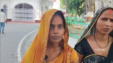बलिया: सुल्तानपुर गांव से एक महिला ने बच्चों और बीमार पति के साथ डीएम से न्याय की गुहार लगाई