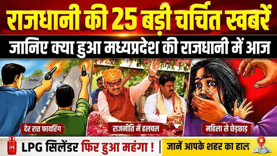 मध्यप्रदेश की राजधानी भोपाल की 25 बड़ी चर्चित खबरें, LPG सिलेंडर फिर हुआ महंगा !
#Bhopal #MadhyaPradesh #MPNews #Breaki...
