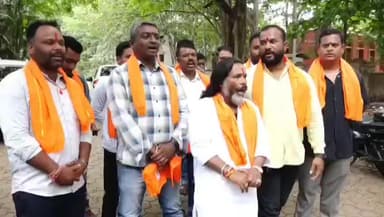 ಬೆಳಗಾವಿ: ಹಿಜಾಬ್ ಗೆ ಅನುಮತಿ ಖಂಡಿಸಿ ಶ್ರೀರಾಮ ಸೇನೆ ವತಿಯಿಂದ ನಗರದಲ್ಲಿ ಪ್ರತಿಭಟನೆ
