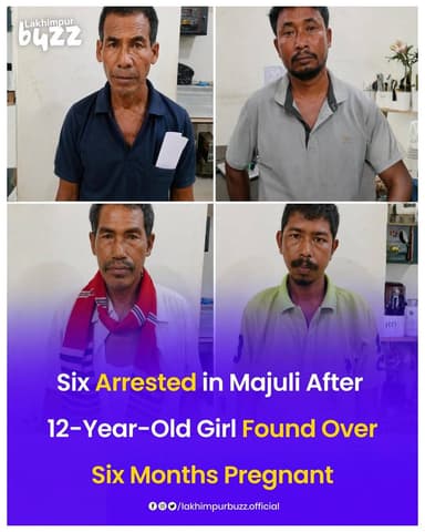 #News || Six individuals, including two minors, have been arrested by the police in Assam’s Majuli district following the shocking revelation that a 12-year-old girl was subjected to months of repeated se#ual @ssault, resulting in a pregnancy of over six months.