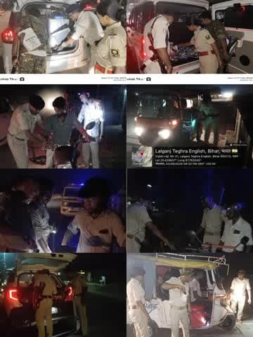 पुलिस_अधीक्षक, कटिहार के निर्देशानुसार अपराध की रोकथाम एवं सुरक्षा व्यवस्था बनाए रखने हेतु #कटिहार_पुलिस द्वारा सभी थाना क्षेत्रों में सघन वाहन जाँच अभियान चलाया जा रहा है।