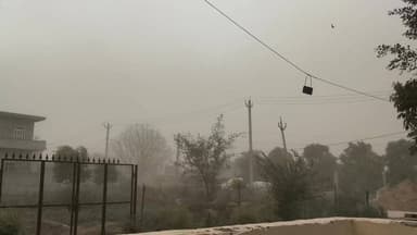 बाढ़डा क्षेत्र में धूल भरी आंधी शुरू....