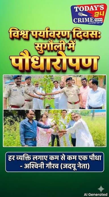 विश्व पर्यावरण दिवस पर पौधारोपण का संकल्प, हर व्यक्ति लगाए कम से कम एक पौधा
मोतिहारी के सुगौली में विश्व पर्यावरण दिवस के अवसर पर सुगौली नगर पंचायत क्षेत्र के थाना परिसर, प्रखंड कार्यालय एवं अस्पताल परिसर में पौधारोपण कार्यक्रम का आयोजन किया गया। कार्यक्रम का नेतृत्व जदयू नेता अश्विनी गौरव ने किया। इस दौरान पर्यावरण संरक्षण का संदेश देते हुए लोगों से अधिक से अधिक पौधे लगाने और उनकी देखभाल करने का आह्वान किया गया।
#champaranfirstnews #chakianew #motiharinews #amiteshkumar #biharnews #ranita #news18biharjharkhand #bihareksoch #motiharipolice #motiharinewsupdate #Todays_24_Crime_News #motiharpolice #motihari #motiharisp #SSB #ssbmotihari #nepal #nepalnews #NepaliNewsToday #NepalPolitics #IndoNepalBorder #IndoNepal #Internacional #international #InternationalNews #international #internationalrelations #BMW #MangalPandey #helthdipartmentbihar