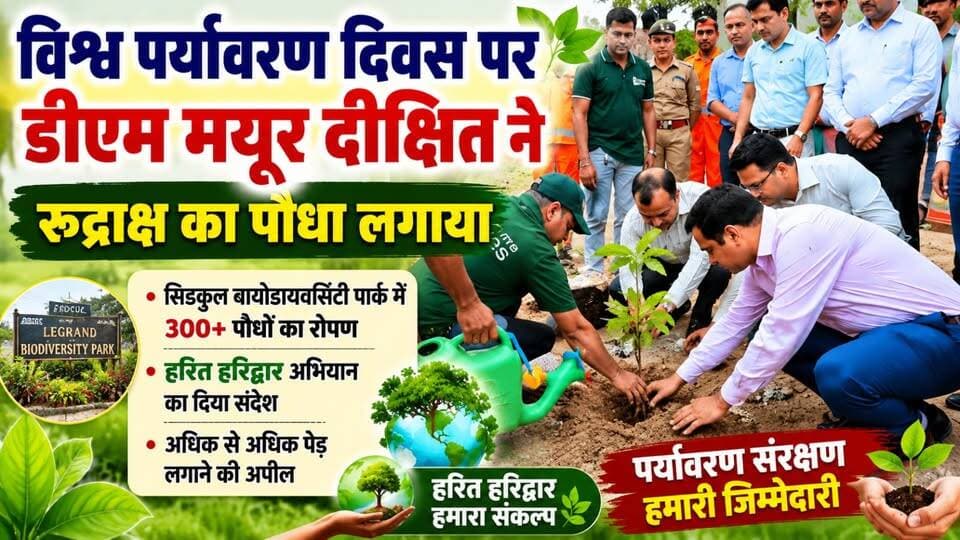 #विश्व_पर्यावरण_दिवस पर #DM_मयूर_दीक्षित ने लगाया रुद्राक्ष का पौधा, दिया बड़ा संदेश