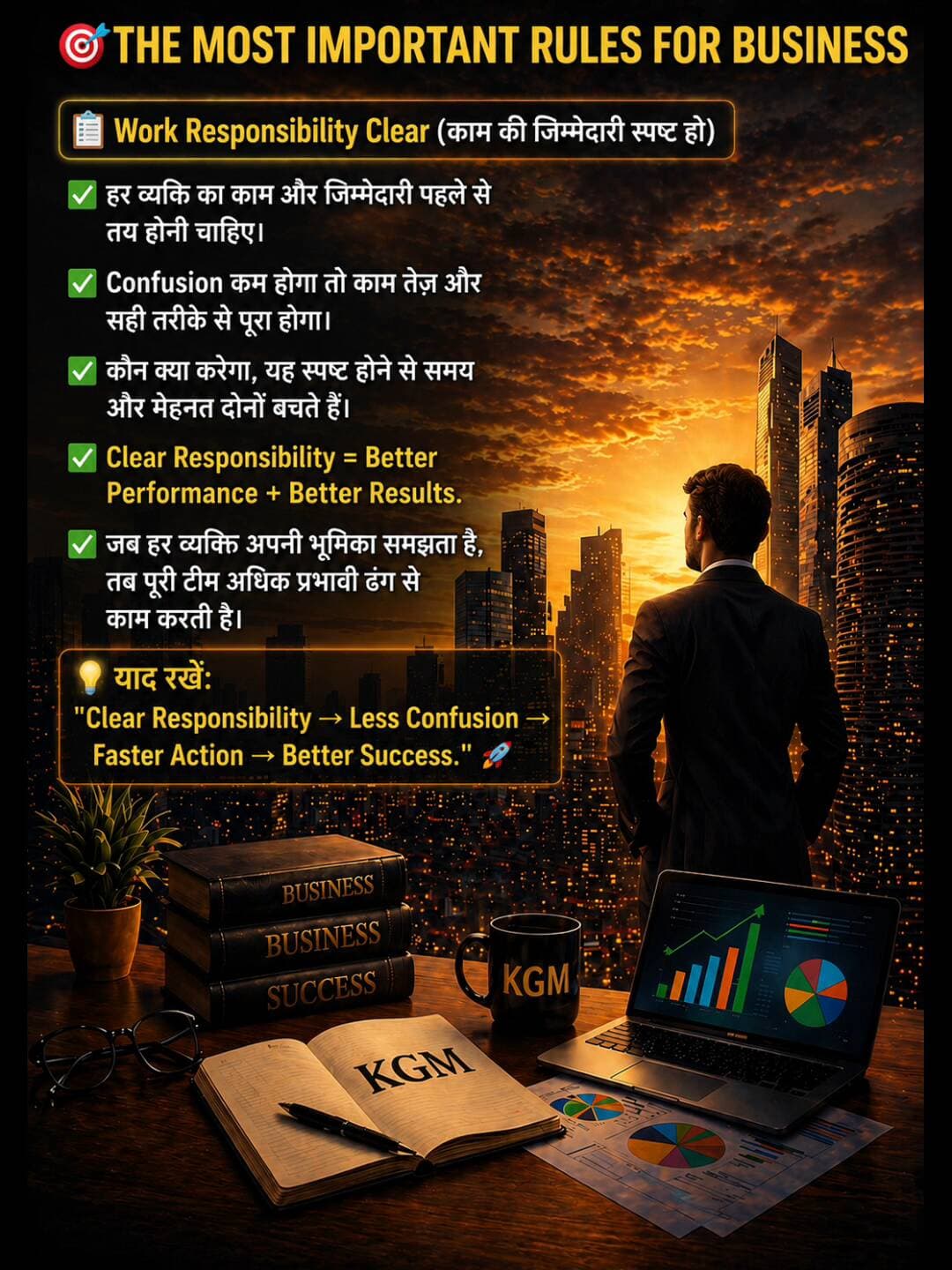 THE MOST IMPORTANT RULES FOR BUSINESS
📋 Work Responsibility Clear