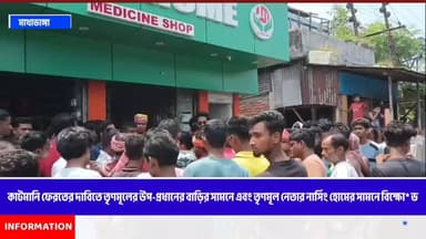 কাটমানি ফেরতের দাবিতে তৃণমূলের উপ-প্রধানের বাড়ির সামনে এবং তৃণমূল নেতার নার্সিং হোমের সামনে বিক্ষো* ভ