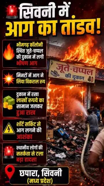 🚨 सिवनी में आग का तांडव! जूते-चप्पल की दुकान में लगी भीषण आग, लाखों का नुकसान #shorts #viralnews