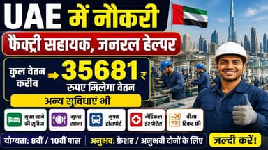 UAE में फैक्ट्री सहायक, जनरल हेल्पर की नौकरी, करीब 35681 रुपए मिलेगा वेतन, अन्य सुविधाएं भी
https://youtu.be/r-kySSJF6zg
#UAE #JobAlert #interview #recruitment2026 #jobs #JobNews #Jobsinhimachal #himachaljobs #ewn24news #choiceofhimachal #himachallatestnews #himachal #himachalnews #HimachalPradesh