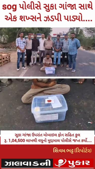 🚨 બ્રેકિંગ | સુરેન્દ્રનગર 🚨
SOG પોલીસે ધાંગધ્રામાંથી 1 કિલો 880 ગ્રામ સુકા ગાંજા સાથે એક શખ્સને ઝડપી પાડ્યો.
પોલીસે ગાંજા અને મોબાઇલ ફોન સહિત કુલ રૂ. 1,04,500 લાખથી વધુનો મુદ્દામાલ જપ્ત કર્યો. પ્રાથમિક માહિતી મુજબ આરોપી માર્કેટિંગ યાર્ડ નજીક ગેરકાયદેસર રીતે ગાંજાનું વેચાણ કરવા આવ્યો હતો.
ધાંગધ્રા તાલુકા પોલીસ સ્ટેશનમાં ગુનો નોંધવાની કાર્યવાહી હાથ ધરાઈ છે. SOG સુરેન્દ્રનગરની ટીમે સફળ કાર્યવાહી કરી.
#Surendranagar #Dhrangadhra #SOGPolice #GanjaSeized #PoliceAction GujaratPolice BreakingNews CrimeNews SurendranagarNews GujaratNews