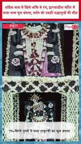 अधिक मास में खिले भक्ति के रंग, द्वारकाधीश मंदिर में सजा भव्य फूल बंगला, दर्शन को उमड़ी श्रद्धालुओं की भीड़
#AdhikMaas