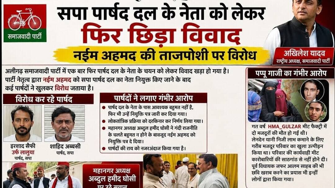 #अलीगढ़: #पार्षद_दल के #नेता की #ताजपोशी पर #बवाल, कई #पार्षदों ने #जताया #विरोध
