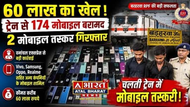 #Sahibganj: वनांचल एक्सप्रेस से 60 लाख के 174 मोबाइल बरामद, मालदा के दो त"स्कर गि"रफ्ता"र