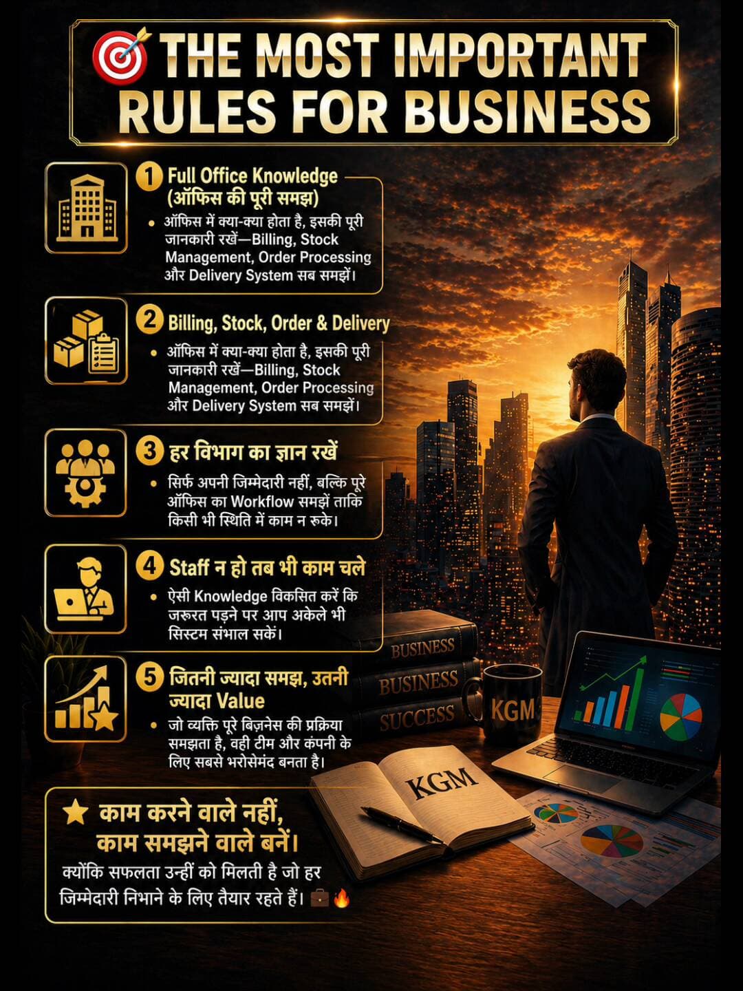 THE MOST IMPORTANT RULES FOR BUSINESS
🏢 Full Office Knowledge
