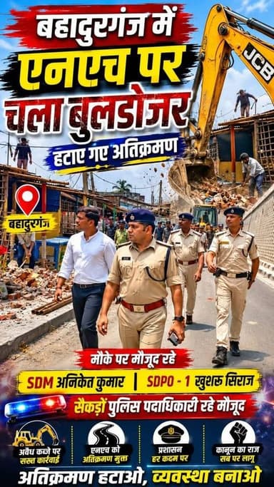 बहादुरगंज एलआरपी चौक में चला प्रशाशन का बुलडोजर, सड़क पर किए गए अतिक्रमण को हटाया गया, आगे भी जारी रहेगा अतिक्रमण हटाओ अभियान
#Bahadurganj #kishanganjbihar #KishanganjPolice #bihar #samratchoudhary #buldojar #jcb #foryouシpage #boltakishanganjnews