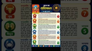 #starpublicnews आज दिनांक 16-06-2026 सभी चन्द्रराशि का राशिफल। #rashifal #today #jyotish #shorts