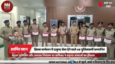 ब्रिक्स सम्मेलन में उत्कृष्ट सेवा देने वाले 48 पुलिसकर्मी सम्मानित
#IndorePolice #BRICSConference #PoliceHonour #GoodPolicing #CrimeControl
#इंदौर_पुलिस
#ब्रिक्स_सम्मेलन
#पुलिस_सम्मान
#बेहतर_पुलिसिंग
#अपराध_नियंत्रण
पुलिस कमिश्नर
संतोष कुमार सिंह
ब्रिक्स कृषि सम्मेलन
पुलिस सम्मान
प्रशस्ति पत्र
उत्कृष्ट कार्य
यातायात व्यवस्था
सुरक्षा प्रबंधन
भंवरकुआं पुलिस
द्वारकापुरी पुलिस
Police Commissioner
Santosh Kumar Singh
BRICS Agriculture Conference
Police Award
Commendation Certificate