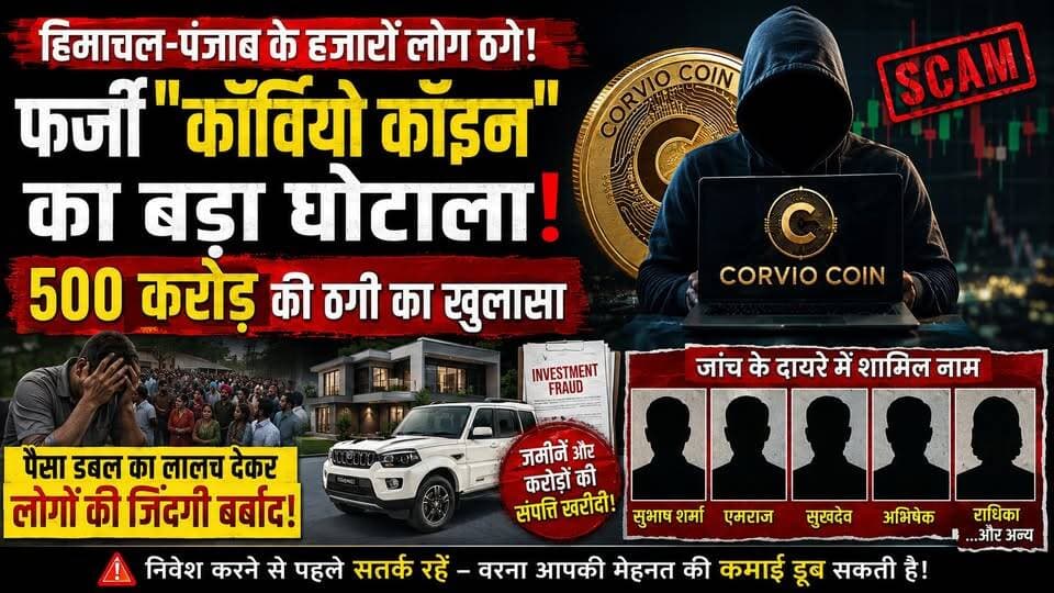 🔴 500 करोड़ रुपये की कथित ठगी, हजारों निवेशकों का पैसा फंसा
#CryptoScam #HimachalNews #PunjabNews #InvestmentFraud