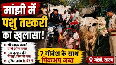 पशु तस्करी का खुलासा, जांच के दायरे में गौ रक्षक बताने वाले लोग #manjhi #saran #crime #bihar #news