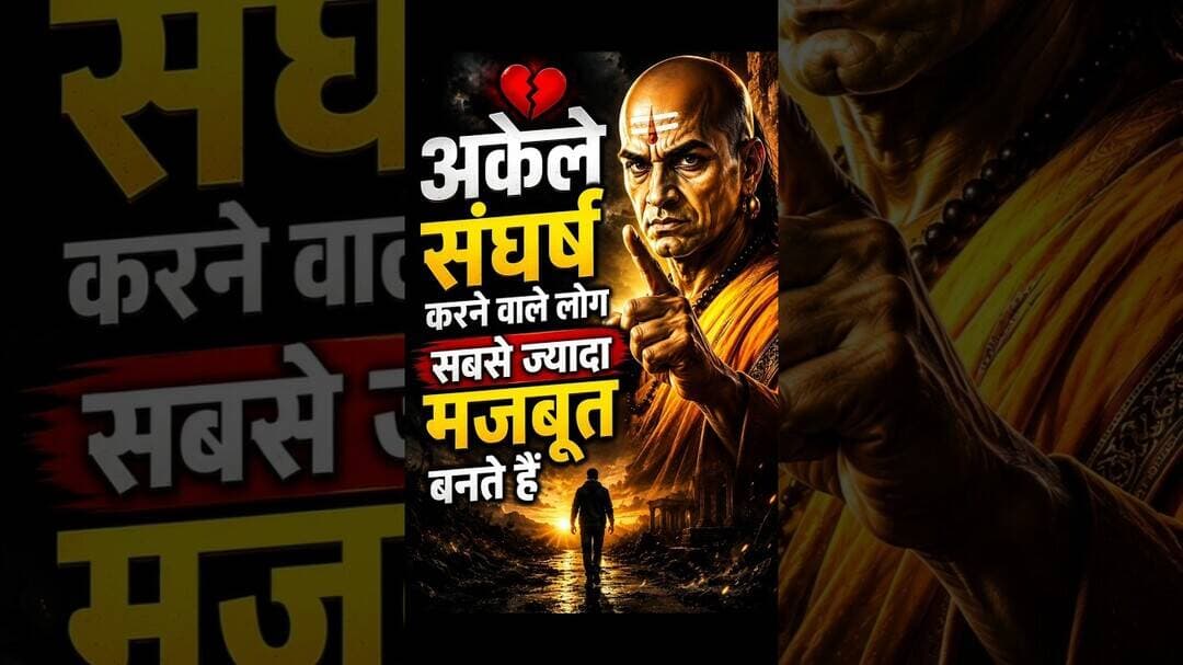 💔 अकेले संघर्ष करने वाले लोग सबसे ज्यादा मजबूत बनते हैं #chanakyaniti #shorts #fillinspire
