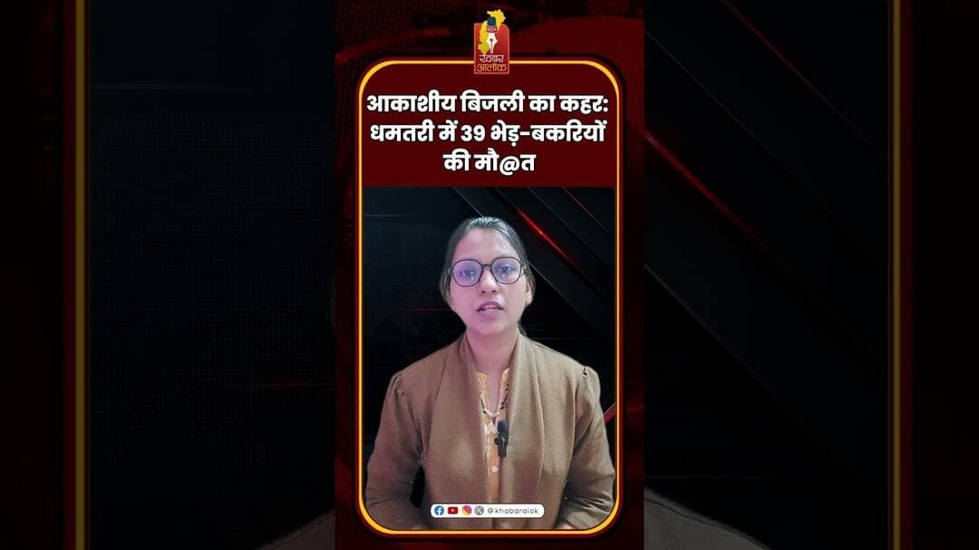 आकाशीय बिजली का कहर: धमतरी में 39 भेड़-बकरियों की मौ@त #Dhamtari #Lightning