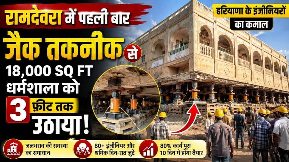 JCB नहीं, Jack Technology का कमाल! 18 हजार Sq Ft धर्मशाला को 3 फीट ऊपर उठाया | Ramdevra News
#Ramdevra #Jaisalmer #EngineeringMarvel #RajasthanNews #TharChronicle