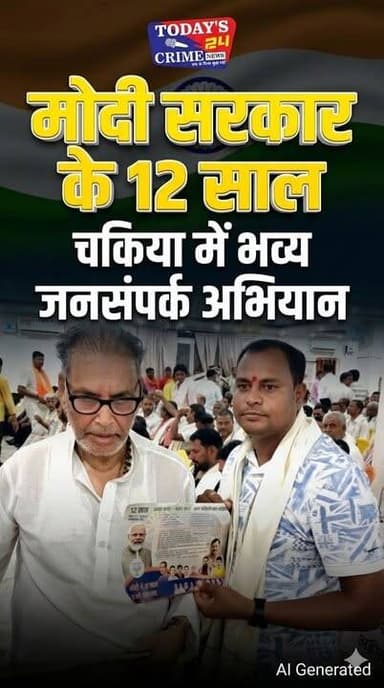 मोदी सरकार के 12 वर्ष पूरे होने पर चकिया में भाजपा का विशेष जनसंपर्क अभियान
मोतिहारी जिले के चकिया में प्रधानमंत्री नरेंद्र मोदी के नेतृत्व वाली केंद्र सरकार के 12 वर्ष पूरे होने के उपलक्ष्य में शनिवार को पूर्वी चंपारण के चकिया स्थित न्यू बाईपास चौक के ग्रैंड होटल सभागार में पिपरा विधानसभा स्तरीय विशेष जनसंपर्क अभियान के तहत एक बैठक आयोजित की गई। कार्यक्रम में भाजपा नेताओं, कार्यकर्ताओं एवं समर्थकों ने बड़ी संख्या में भाग लिया।
#Todays_24_Crime_News #motiharinewsupdate #बीजेपबिहार #BJPGovernment #bjpmotihari