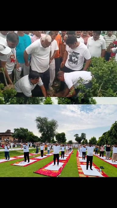 डीग के ऐतिहासिक जलमहल प्रांगण में अंतर्राष्ट्रीय योग दिवस पर जिला स्तरीय योगोत्सव संपन्न हुआ।गृह राज्य मंत्री जवाहर सिंह बेढ़म के मुख्य आतिथ्य में लोगों ने सामूहिक योगाभ्यास कर नशा मुक्ति और मतदाता जागरूकता की शपथ ली। इस अवसर पर पौधारोपण भी किया गया।