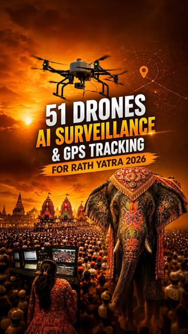 🚩 For the first time, Amdavad’s Jagannath Rath Yatra will be protected by advanced technology.
AI surveillance, drone monitoring, GPS tracking, and 360° cameras will keep a close watch on the entire route and the 18 elephants leading the procession.
A new era of safety begins.
#RathYatra2026 #Amdavad #JagannathRathYatra #JayJagannath
