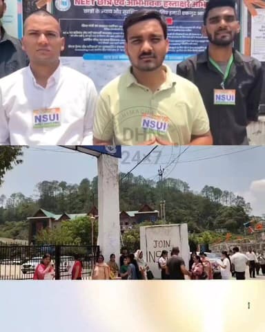 मंडी - नीट परीक्षा केंद्र के बाहर एनएसयूआई का हस्ताक्षर अभियान, छात्रों और अभिभावकों ने उठाई न्याय की मांग...!
Dhn24×7 Daily Himachal News Daily Himachal News Dhn24×7 Sukhvinder Singh Sukhu Jairam Thakur #nsuihimachal