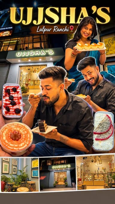 🍰 Ranchi Walo, Dessert Lovers Attention! 😍
Letto Milkcake 🥛
Blueberry Milkcake 🫐
Nik Baker Biscoff 🤎
Chocolate Pistachio 🍫🌰
Mango Custard Truffle 🥭
Swiss Roll 🍥
Mango Cheesecake 🧀🥭
White Chocolate Strawberry 🍓
Donuts 🍩
Aur Dubai ka famous Baklava ✨
Itni saari varieties ek hi jagah par! 🤤
📍 UJJHAS
East Jail Road, Plaza Chowk se Nucleus Mall jaane wale raste mein.
Yahan aapko milenge:
✨ Cakes
✨ Cheesecakes
✨ Milkcakes
✨ Pastries
✨ Aur bahut kuch…
Lekin sabse khaas hai yahan ka TASTE! ❤️
Sach mein, words kam pad jayenge… ek baar khud try kijiye, phir samajh jayenge. 😋
Toh jaldi se visit kariye UJJHAS aur apne dessert cravings ko happy kariye! 🍰✨
📲 Video ko apne doston ke saath share karna mat bhoolna.
❤️ Aur mujhe follow bhi kar lena!
#ranchi #jharkhand #foodvlogger #ranchiblogger #ranchiupdates