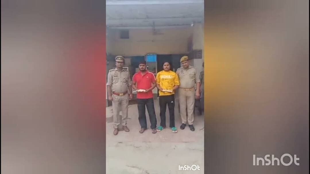 #कोसीकला पुलिस ने मुखबिर की सूचना पर दो अभियुक्त को दो अवैध तमंचा एक मोटरसाइकिल सहित किया गिरफ्तार