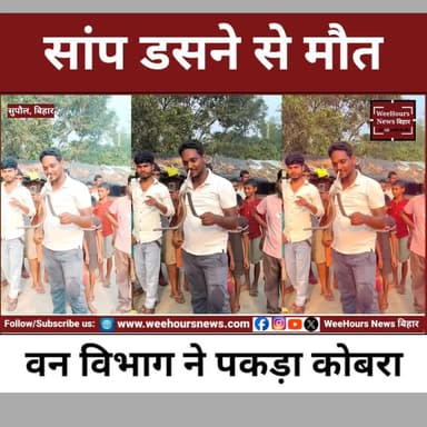 बिहार के सुपौल जिले से एक बेहद दर्दनाक मामला सामने आया है। छातापुर प्रखंड के चरने पंचायत में जहरीले सांप के डसने से दो वर्षीय मासूम अभिनव कुमार की मौत हो गई। परिवार बच्चे को इलाज के लिए अस्पताल ले जा रहा था, लेकिन रास्ते में ही उसकी मौत हो गई।
घटना के अगले दिन परिजनों को घर में बने एक बिल पर शक हुआ। सूचना मिलने पर वन विभाग की स्नेक रेस्क्यू टीम मौके पर पहुंची और घंटों की मशक्कत के बाद घर का फर्श तोड़कर बिल से एक कोबरा सांप को बाहर निकाला। टीम ने सांप को सुरक्षित तरीके से पकड़ लिया और अपने साथ ले गई।
सांप पकड़े जाने के बाद ग्रामीणों ने राहत की सांस ली है, लेकिन मासूम अभिनव की मौत से पूरा गांव अब भी सदमे में है। स्थानीय लोगों और जनप्रतिनिधियों ने पीड़ित परिवार को सरकारी सहायता और मुआवजा देने की मांग की है।
आखिर कैसे हुआ यह दर्दनाक हादसा और कैसे पकड़ा गया कोबरा? देखिए पूरी रिपोर्ट।
#SupaulNews #SnakeBite #Cobra #BiharNews #AbhinavKumar #weehoursnewsbihar