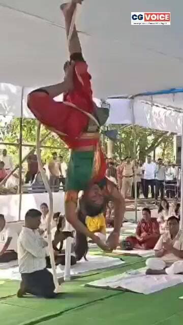 janjgir champa:- रसी के सहारे योगा अभ्यास, अंतर्राष्ट्रीय योग दिवस