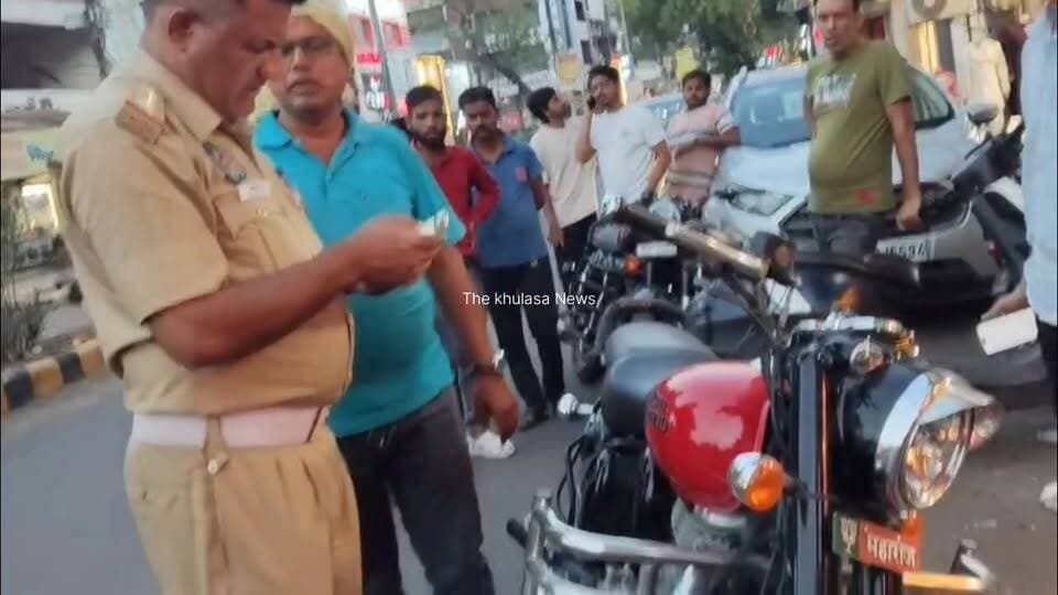 झांसी में चेकिंग के दौरान महाराज लिखी प्लेट #BULLET पर हुई कार्रवाई
