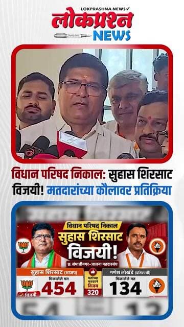 विधान परिषद निकाल: सुहास शिरसाट विजयी! मतदारांच्या कौलावर आणि भविष्यातील कामांवर रोखठोक प्रतिक्रिया