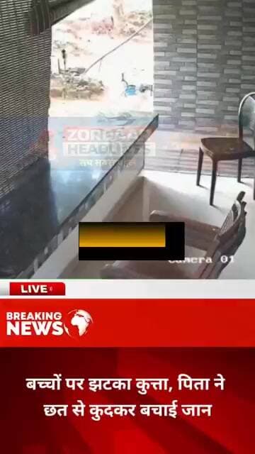 बच्चों पर झटका कुत्ता, पिता ने छत से कुदकर बचाई जान