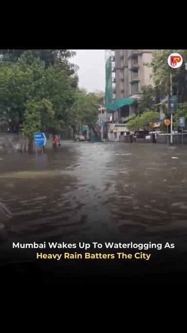 Mumbai woke up to waterlogged roads and heavy rainfall as intense showers lashed several parts of the city. The IMD has issued a red alert for Mumbai and Palghar, warning of very heavy rain, thunderstorms and wind speeds of up to 60 kmph.
Authorities have advised residents to stay alert as more rain is expected through the day, with traffic disruptions and waterlogging likely in low lying areas.
🎥 Saurabh Shah/ X