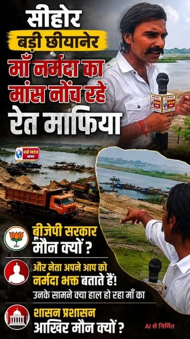 सीहोर बड़ी छीपानेर माँ नर्मदा का मांस नोच रहे रेत माफिया सरकार बनी मुक दर्शक! #worldswarajnews #Sihor #बर्बाद #मध्यप्रदेश #viralvídeos #BJPGovernment #BJP4IND