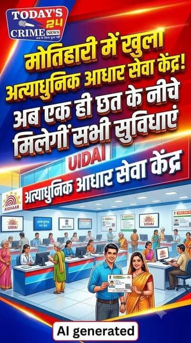 मोतिहारी में खुला अत्याधुनिक आधार सेवा केंद्र, अब एक ही छत के नीचे मिलेंगी सभी सुविधाएं
मोतिहारी जिले के लोगों को अब आधार कार्ड से जुड़े कार्यों के लिए पटना या अन्य बड़े शहरों का रुख नहीं करना पड़ेगा। मोतिहारी में अत्याधुनिक आधार सेवा केंद्र के खुलने से आम लोगों को बड़ी राहत मिली है। इस केंद्र में आधार से संबंधित सभी सेवाएं एक ही छत के नीचे उपलब्ध कराई जा रही हैं, जिससे लोगों के समय और धन दोनों की बचत हो रही है।।।।।।।।
#champaranfirstnews #chakianew #motiharinews #amiteshkumar #biharnews #ranita #news18biharjharkhand #bihareksoch #motiharipolice #motiharinewsupdate #Todays_24_Crime_News #motiharpolice #motihari #motiharisp #SSB #ssbmotihari #nepal #nepalnews #NepaliNewsToday #NepalPolitics #IndoNepalBorder #IndoNepal #Internacional #international #InternationalNews #international #internationalrelations #BMW #MangalPandey #helthdipartmentbihar