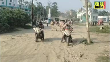 #Muzaffarpur: मोहर्रम पर्व को लेकर फ्लैग मार्च कमरा मोहल्ला.