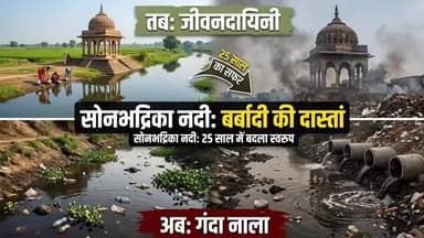 #लहार की #सोनभद्रिका नदी में यह क्या मिला दिया गया देखिए वीडियो ,,