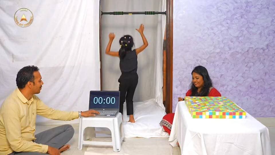Upside Down, Cube After Cube… 103 Solved!
Displaying extraordinary concentration and problem-solving skills, 5-year-old Ishika N. Desa from Bengaluru solved 103 different 2×2 Rubik’s Cubes while hanging upside down in just 12 minutes and 24 seconds, earning a remarkable India Book of Records achievement.
#indiabookofrecords #rubikscube #younggenius #recordholder #brainpower #childprodigy #IBR
