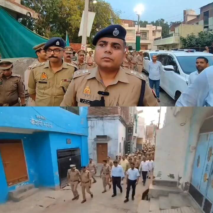 #आगामी त्यौहार के दृष्टिगत जनपद में कानून एवं शांति व्यवस्था अक्षुण्य बनाये रखने हेतु श्रीमान जिलाधिकारी महोदय एवं श्रीमान पुलिस अधीक्षक महोदय द्वारा पर्याप्त पुलिस बल के साथ किया गया फ्लैग मार्च/पैदल गश्त-*
मिश्रित आबादी वाले क्षेत्रों, प्रमुख मार्गों, चौराहों, व बाजारों आदि में भ्रमण कर संदिग्ध व्यक्ति, वस्तु व वाहनों की,की जा रही सघन चेकिंग #bharatnews61 #ghazipurnews61 #GhazipurNews #गाजीपुर_समाचार #newsghazipur