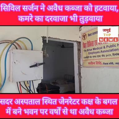 जमुई: सदर अस्पताल स्थित जेनरेटर कक्ष के बगल में बने भवन पर सिविल सर्जन की हुई कार्रवाई
सदर अस्पताल परिसर स्थित जेनरेटर कक्ष के बगल में बने भवन पर अवैध कब्जा करने और नशे का सेवन करने व जमावड़ा लगाने की लंबे समय से मिल रही शिकायत के बाद सिविल सर्जन डॉक्टर अशोक कुमार सिंह ने बड़ी कार्रवाई की है। अचानक बुधवार की देर रात पहुंच गए और कमरे के दरवाजा को तुड़वाकर अवैध कब्जा को हटवाया गया। इसका वीडियो गुरुवार की दोपहर 1:00 बजे सामने आई है। हालांकि अवैध कब्जा कर बैठे लोगों द्वारा कमरे में लगे एसी को फौरन हटा लिया गया है, जबकि बेड व अन्य सामान अभी भी कमरे में रखा हुआ है। सिविल सर्जन की इस कार्रवाई से पूरे सदर अस्पताल परिसर में हड़कंप मचा हुआ है। इसकी चर्चाएं खास कर स्वास्थ्य कर्मियों के बीच तेज हो गई। इससे अधिकांश लोगों में खुशियां भी देखी जा रही है। #jamuitopnews #viralvideoシ #viralreelsシ #Crime #jamuicity #jamuibihar #jamuiPolice #healthvibhag #SadarHospital