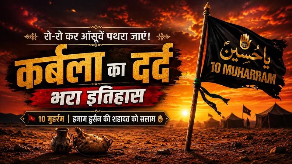 Karbala History: वह 10 Muharram की आख़िरी शाम... | कर्बला का दर्द भरा इतिहास | Imam Hussain
"72 प्यासे और 33,000 की जालिम फ़ौज... जब कर्बला की रेत खून से लाल हो गई!" 💔😭
नाज़रीन, इंसानी इतिहास (History) में बहुत सी जंगें लड़ी गईं, लेकिन सन 61 हिजरी को कर्बला के तपते हुए रेगिस्तान में जो हुआ, उसकी मिसाल कयामत तक नहीं मिल सकती। 10 मोहर्रम (यौम-ए-आशूरा)... वो दिन जब नवासा-ए-रसूल हज़रत इमाम हुसैन (अ.स.) ने दीन-ए-इस्लाम और इंसानियत को बचाने के लिए अपना पूरा कुनबा कुर्बान कर दिया।
क्या थी कर्बला की वो दर्दनाक दास्तान? 👇
एक तरफ दमिश्क का जालिम हुक्मरान यजीद था, जिसके पास ताकत थी, लाखों की फौज थी और गुरूर था। वो चाहता था कि इमाम हुसैन उसके आगे सर झुका दें। लेकिन इमाम हुसैन (अ.स.), जो हज़रत अली के लाल और बीवी फातिमा के चैन थे, उन्होंने साफ कह दिया— "मुझ जैसा शख्स यजीद जैसे बदकिरदार की बैअत कभी नहीं कर सकता।"
7 मोहर्रम से नहर-ए-फुरात पर पहरा लगा दिया गया। तीन दिन तक इमाम का पूरा कुनबा, छोटे-छोटे बच्चे भूख और प्यास से तड़पते रहे। ज़रा दिल पर हाथ रखकर सोचिए...
जब 6 महीने के मासूम अली असगर को पानी के बदले गले पर तीर लगा होगा, तो एक बाप के दिल पर क्या गुज़री होगी?
जब भाई अब्बास के दोनों बाजू काट दिए गए होंगे, तो हुसैन की कमर कैसे टूटी होगी?
जवान बेटे अली अकबर और भाई के लाल कासिम की लाशों को जब इमाम अकेले खैमे तक लाए होंगे, तो मंज़र क्या रहा होगा?
और फिर आया 10 मोहर्रम की असर (शाम) का वक्त... इमाम हुसैन बिल्कुल तन्हा थे, बदन पर सैकड़ों ज़ख्म थे। उन्होंने आखिरी नमाज़ के लिए सिज्दे में सर रखा... और उसी हालत में जालिम शूमर ने उनका सर तन से जुदा कर दिया।
हुसैन ने सर तो कटा दिया, लेकिन इस्लाम के परचम को कभी झुकने नहीं दिया! यजीद जंग जीतकर भी तारीख के पन्नों में हमेशा के लिए मिट गया और जलील हो गया, लेकिन इमाम हुसैन आज भी हर इंसाफ पसंद इंसान के दिल पर राज कर रहे हैं।
इसी दर्द भरे और रूह कंपा देने वाले इतिहास को हमने बेहद अदब और जज्बात के साथ इस वीडियो में समेटा है। एक बार इस इतिहास को पूरा ज़रूर सुनिए, आपकी आँखों से आँसू रुकेंगे नहीं।
#WaqiaeKarbala #ImamHussain #Muharram2026 #10Muharram #YaHussain #KarbalaHistory #IslamicHistory #Ashura