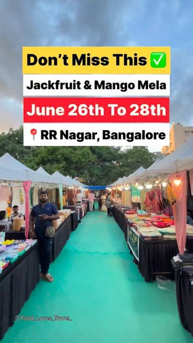 Jackfruit & Mango Utsav
June 26th to 28th
📍Balakrishna Bayalu Rangamandira, RR Nagar
#rrnagar #rrnagar #kengeri #bangalorefoodies #nammabengaluru