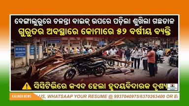 ବେଙ୍ଗାଲୁରୁରେ ଚଳନ୍ତା ବାଇକ୍ ଉପରେ ପଡ଼ିଲା ଶୁଖିଲା ଗଛଡାଳ ଗୁରୁତର ଅବସ୍ଥାରେ କୋମାରେ ୫୨ ବର୍ଷୀୟ ବ୍ୟକ୍ତି ସିସିଟିଭିରେ କଏଦ ହେଲା ହୃଦୟବିଦାରକ ଦୃଶ୍ୟ I
#Bengaluru #Accident #CCTV #RoadSafety #BengaluruNews #Karnataka #TragicIncident
@followers