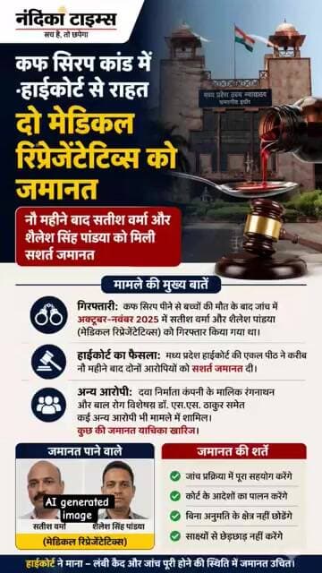 परासिया कफ सिरप कांड: 9 महीने बाद हाईकोर्ट से दो MR को सशर्त जमानत #shorts #nandikatimes #chhindwara