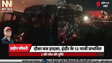 दौसा बस हादसा, इंदौर के 12 यात्री प्रभावित, 2 की मौत की पुष्टि
#DausaAccident #BusAccident #Indore #Rajasthan #BreakingNews
#दौसा_हादसा #बस_हादसा #इंदौर #राजस्थान #ब्रेकिंग_न्यूज
दौसा बस हादसा, इंदौर यात्री, सड़क हादसा, प्रशासन, राहत कार्य
Dausa Bus Accident, Indore Passengers, Road Accident, Administration, Rescue Operation