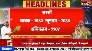 #mandibhaav गंगापुर सिटी अनाज मंडी के भाव #gangapurcity #mandiseeds #news7rajasthan #todaynews